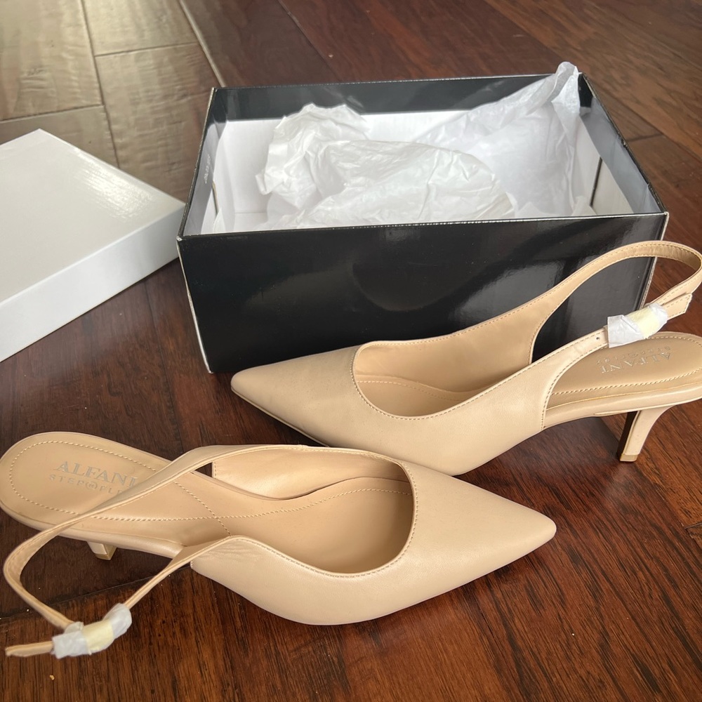 Alfani Beige Kitten Heel Pumps - Size 9, Brand New In Box